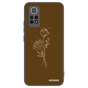 Picasee silikónový čierny obal pre Xiaomi Redmi Note 12 Pro 4G - Brown flowers