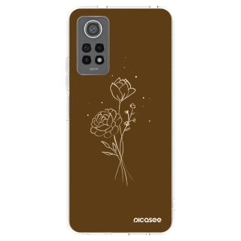 Picasee silikónový prehľadný obal pre Xiaomi Redmi Note 12 Pro 4G - Brown flowers