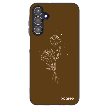 Picasee silikónový čierny obal pre Samsung Galaxy A15 A156B 5G - Brown flowers