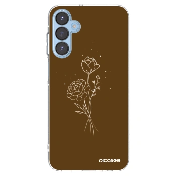 Picasee silikónový prehľadný obal pre Samsung Galaxy A15 A156B 5G - Brown flowers