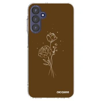 Picasee silikónový prehľadný obal pre Samsung Galaxy A15 A155F 4G - Brown flowers