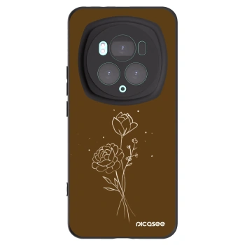 Picasee silikónový čierny obal pre Honor Magic6 Pro - Brown flowers