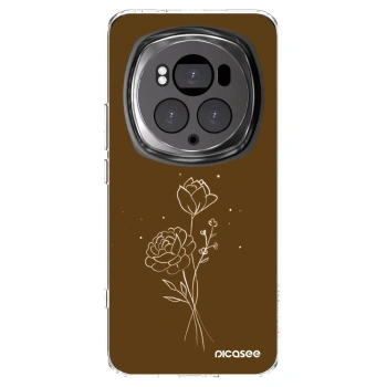 Picasee silikónový prehľadný obal pre Honor Magic6 Pro - Brown flowers