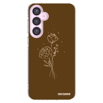 Picasee silikónový prehľadný obal pre Samsung Galaxy A55 5G A556B - Brown flowers