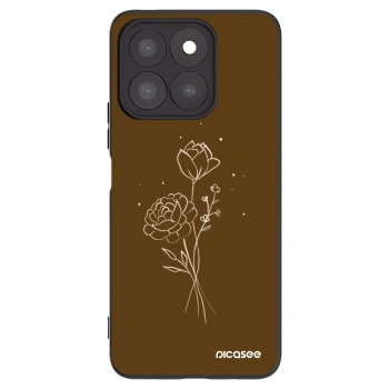 Picasee silikónový čierny obal pre Honor X8b - Brown flowers