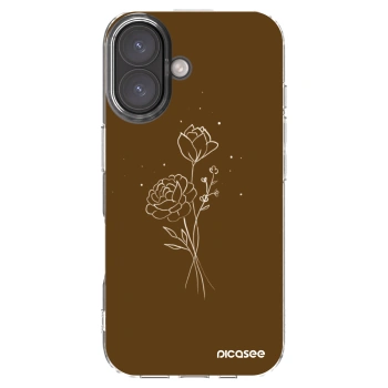 Picasee silikónový prehľadný obal pre Apple iPhone 16 - Brown flowers