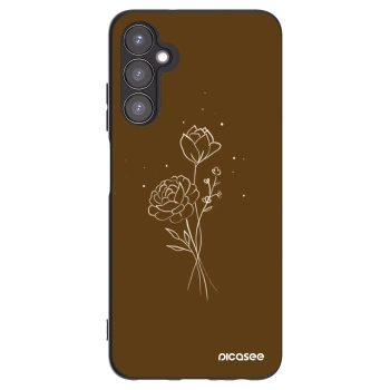 Picasee silikónový čierny obal pre Samsung Galaxy A05s A057G - Brown flowers