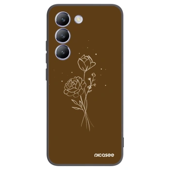 Picasee silikónový čierny obal pre Vivo V40 SE 5G - Brown flowers