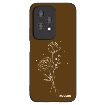 Picasee silikónový čierny obal pre Honor 200 Lite - Brown flowers