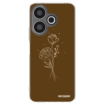 Picasee silikónový prehľadný obal pre Xiaomi Redmi 13 4G - Brown flowers