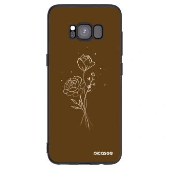 Picasee silikónový čierny obal pre Samsung Galaxy S8 G950F - Brown flowers