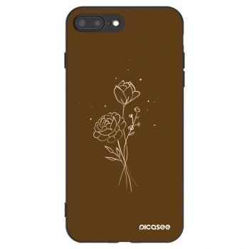 Picasee silikónový čierny obal pre Apple iPhone 8 Plus - Brown flowers