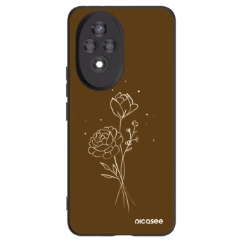 Picasee silikónový čierny obal pre Honor 200 5G - Brown flowers