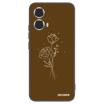 Picasee silikónový čierny obal pre Motorola Moto G85 - Brown flowers