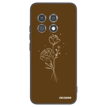 Picasee silikónový čierny obal pre OnePlus 11 5G - Brown flowers
