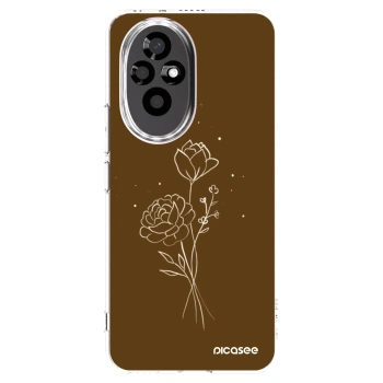 Picasee silikónový prehľadný obal pre Honor 200 Pro 5G - Brown flowers