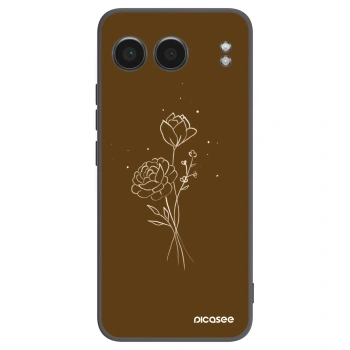 Picasee silikónový čierny obal pre OnePlus Nord 4 - Brown flowers