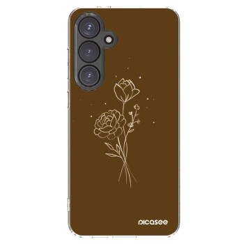 Picasee silikónový prehľadný obal pre Samsung Galaxy S24 FE S721B - Brown flowers
