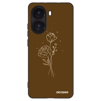 Picasee silikónový čierny obal pre Xiaomi Poco X7 Pro 5G - Brown flowers
