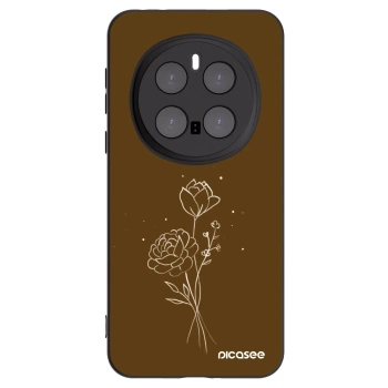 Picasee silikónový čierny obal pre Honor Magic7 Pro 5G - Brown flowers
