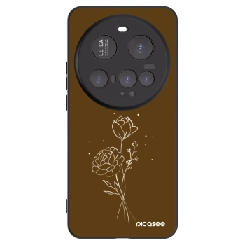 Picasee silikónový čierny obal pre Xiaomi 15 Ultra - Brown flowers