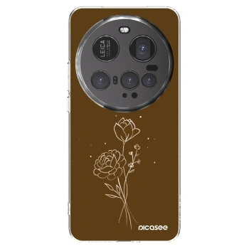 Picasee silikónový prehľadný obal pre Xiaomi 15 Ultra - Brown flowers