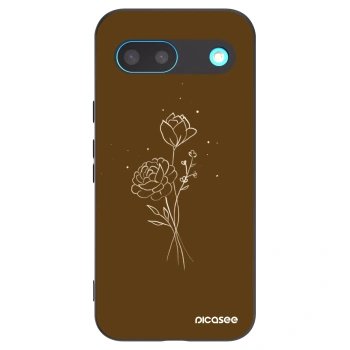 Picasee silikónový čierny obal pre Google Pixel 8 - Brown flowers