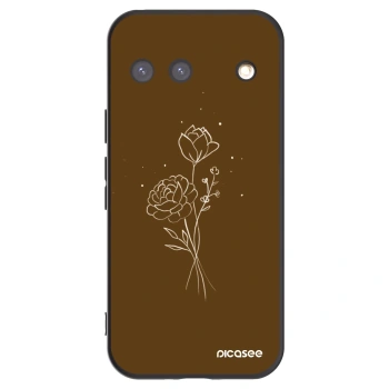 Picasee silikónový čierny obal pre Google Pixel 9 - Brown flowers