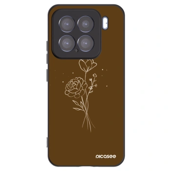 Picasee silikónový čierny obal pre Xiaomi 15 - Brown flowers
