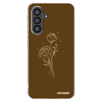 Picasee silikónový prehľadný obal pre Samsung Galaxy A56 5G A566B - Brown flowers