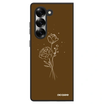 Obal pre Samsung Galaxy Z Fold6 5G - Brown flowers