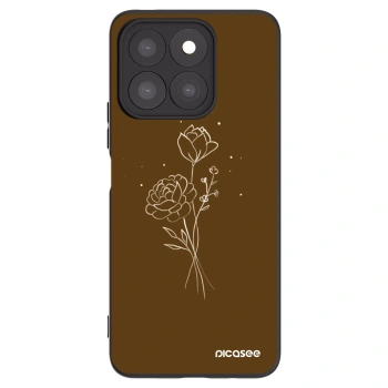 Picasee silikónový čierny obal pre Honor X8c - Brown flowers
