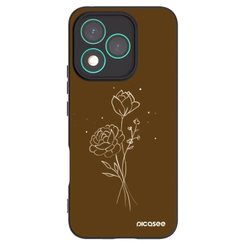 Picasee silikónový čierny obal pre Honor 400 Lite 5G - Brown flowers