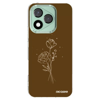 Picasee silikónový prehľadný obal pre Honor 400 Lite 5G - Brown flowers