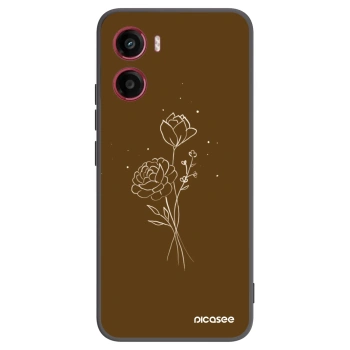 Picasee silikónový čierny obal pre Motorola Moto G05 - Brown flowers