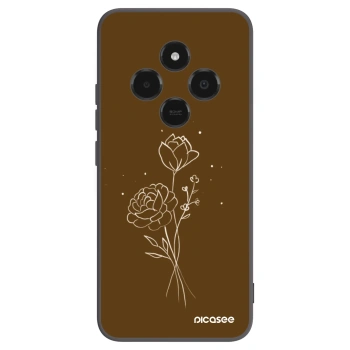 Picasee silikónový čierny obal pre Xiaomi Poco C75 - Brown flowers