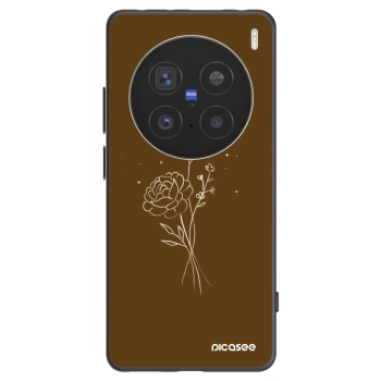 Picasee silikónový čierny obal pre Vivo X200 Pro - Brown flowers