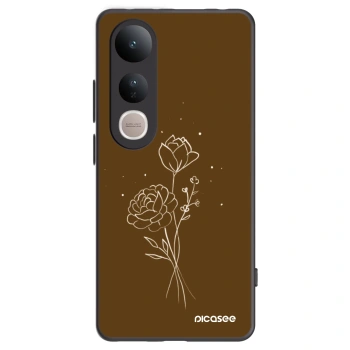 Picasee silikónový čierny obal pre Vivo V50 Lite 5G - Brown flowers