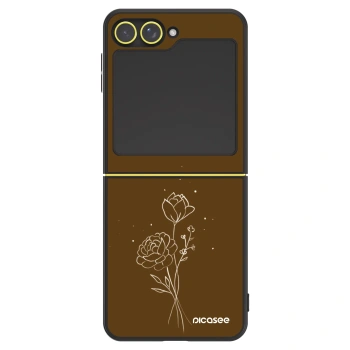 Obal pre Samsung Galaxy Z Flip5 5G - Brown flowers