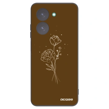 Picasee silikónový čierny obal pre Xiaomi Redmi A5 - Brown flowers