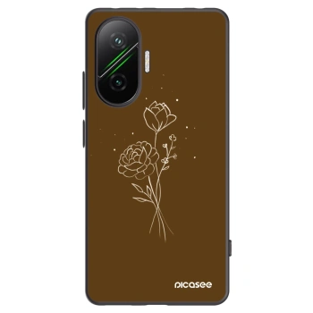 Picasee silikónový čierny obal pre Xiaomi Poco F7 Pro 5G - Brown flowers