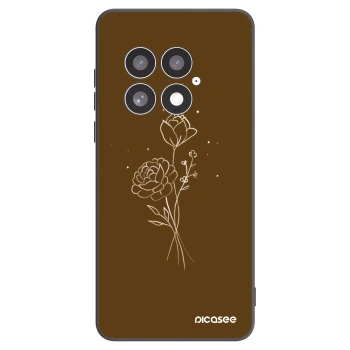 Picasee silikónový čierny obal pre OnePlus 13 5G - Brown flowers