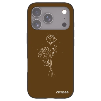 Picasee silikónový čierny obal pre Apple iPhone 17 Pro - Brown flowers