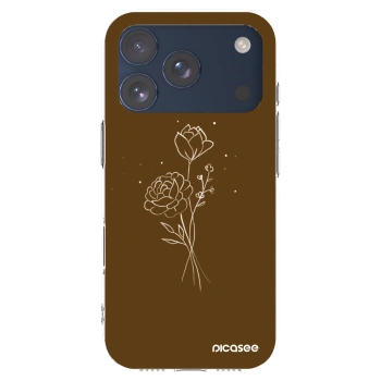 Picasee silikónový prehľadný obal pre Apple iPhone 17 Pro - Brown flowers