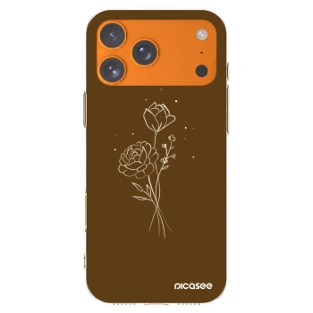 Picasee silikónový prehľadný obal pre Apple iPhone 17 Pro Max - Brown flowers