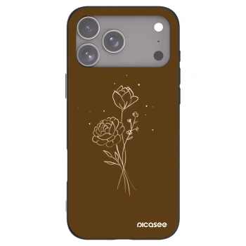 Picasee silikónový čierny obal pre Apple iPhone 17 Pro Max - Brown flowers