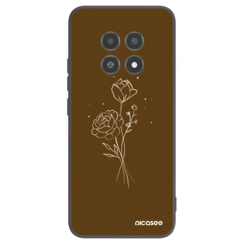 Picasee silikónový čierny obal pre Realme 12X - Brown flowers