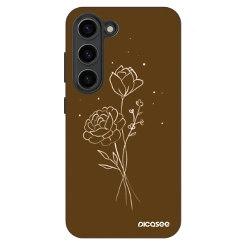 Picasee Fashion Case pre Samsung Galaxy S23+ 5G - Brown flowers