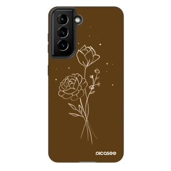 Obal pre Samsung Galaxy S21 FE 5G - Brown flowers