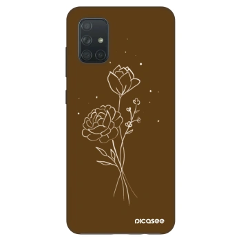 Obal pre Samsung Galaxy A71 A715F - Brown flowers